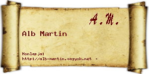 Alb Martin névjegykártya