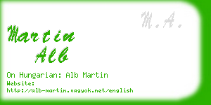 martin alb business card